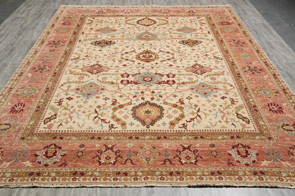 8.10 x 12 Quality Handmade Natural Wool Zigler Carpet #F-4249
