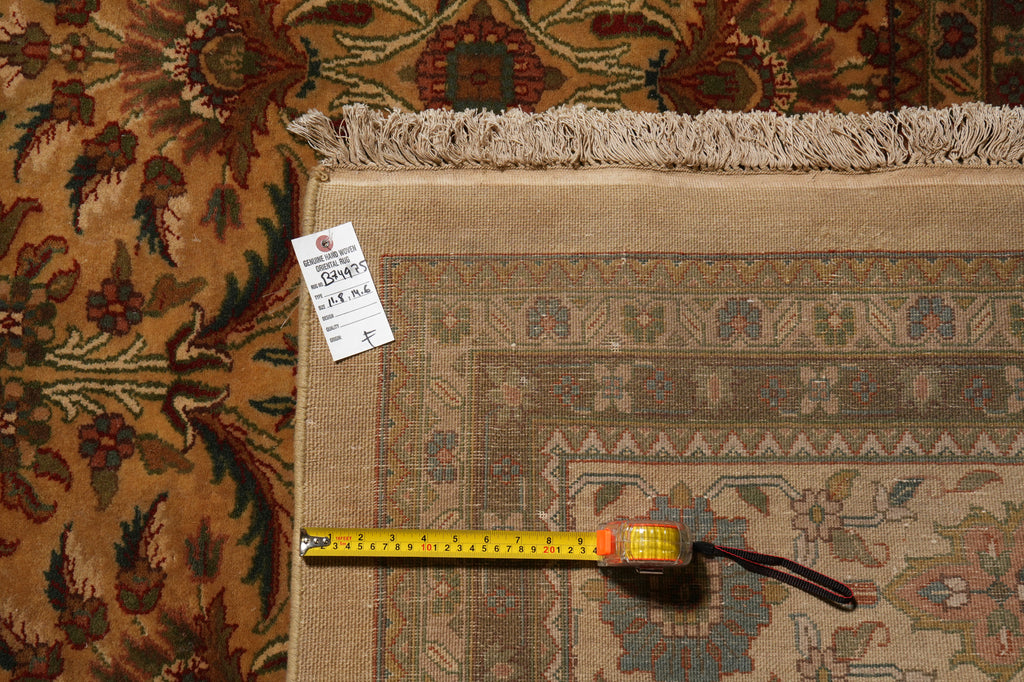 11.8 x 14.6 New Hand-Knotted Jaipur Rug Brown Clearance Sale #B-74975