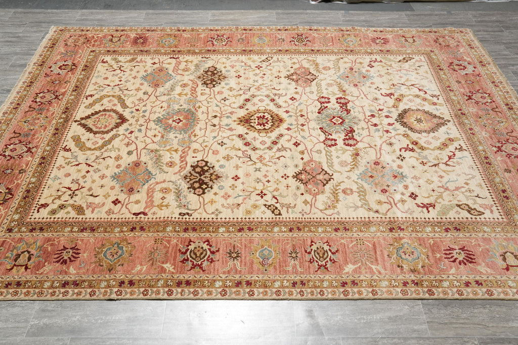 8.10 x 12 Quality Handmade Natural Wool Zigler Carpet #F-4249