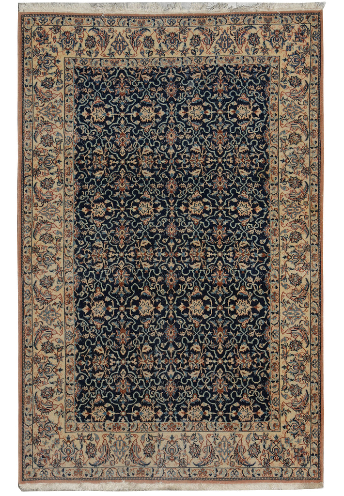 3.7 x 5.5 Fine Authentic Persian Nain Rug 6 LA Wool and Silk 400 KPSI #F-6573