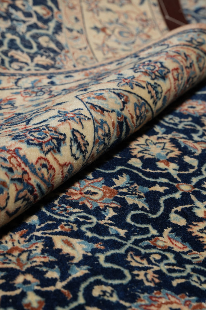 3.7 x 5.5 Fine Authentic Persian Nain Rug 6 LA Wool and Silk 400 KPSI #F-6573