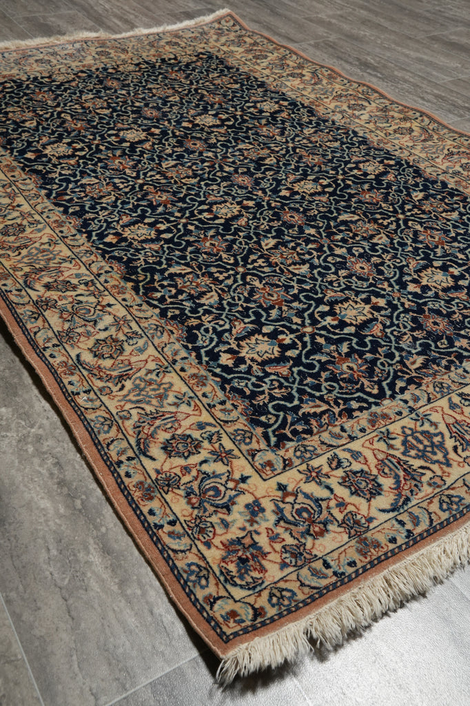 3.7 x 5.5 Fine Authentic Persian Nain Rug 6 LA Wool and Silk 400 KPSI #F-6573
