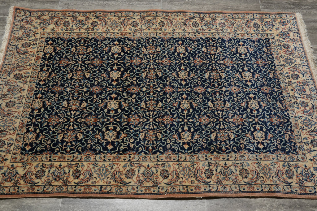 3.7 x 5.5 Fine Authentic Persian Nain Rug 6 LA Wool and Silk 400 KPSI #F-6573