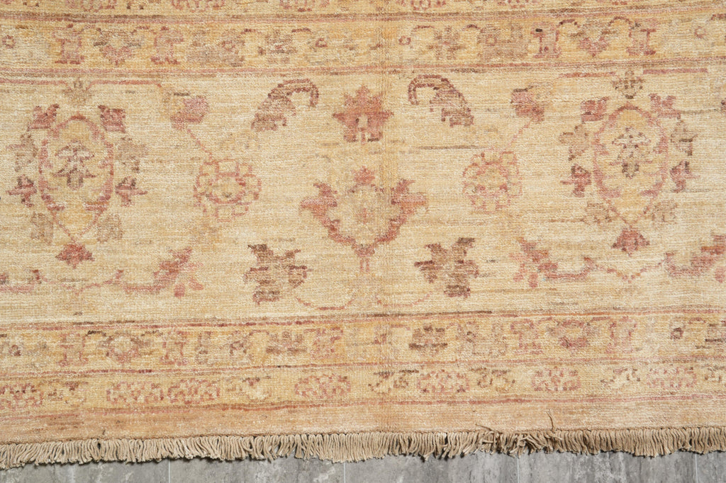 9 x 12 Quality Chobi Peshawar Rug Neutral Light Green Gold #F-4250