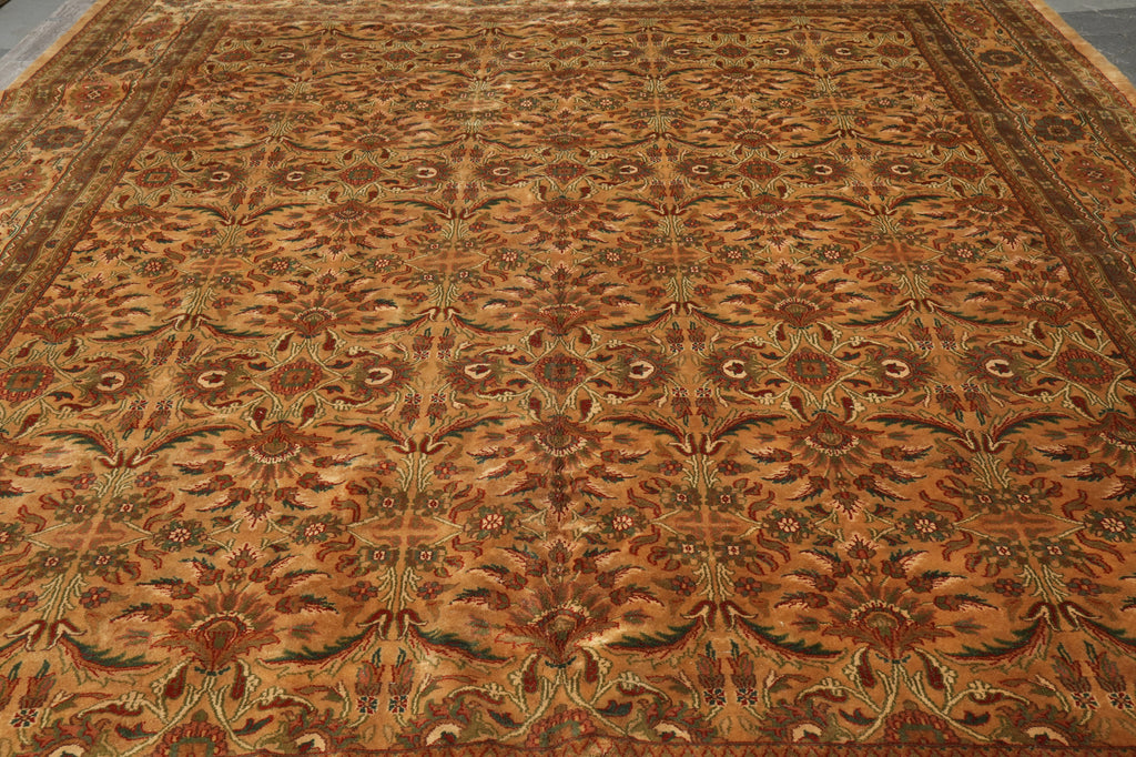 11.8 x 14.6 New Hand-Knotted Jaipur Rug Brown Clearance Sale #B-74975