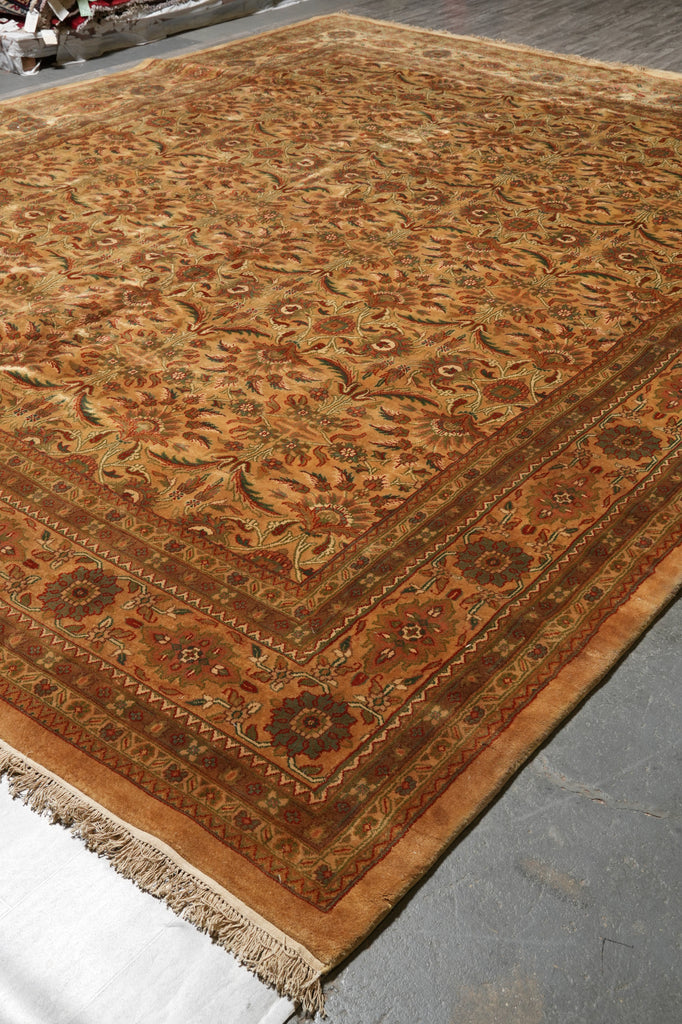 11.8 x 14.6 New Hand-Knotted Jaipur Rug Brown Clearance Sale #B-74975