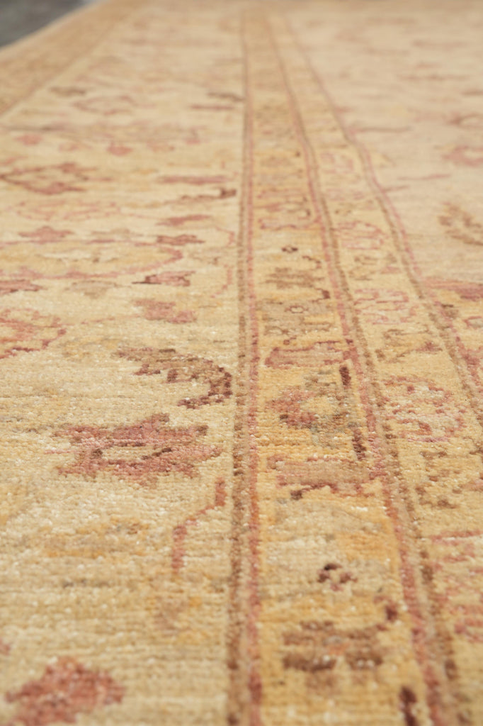 9 x 12 Quality Chobi Peshawar Rug Neutral Light Green Gold #F-4250