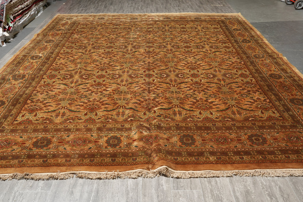 11.8 x 14.6 New Hand-Knotted Jaipur Rug Brown Clearance Sale #B-74975