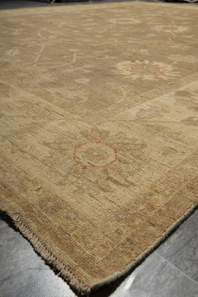 9 x 11.7  Zigler Chobi Peshawar Rug Natural Wool Warm Neutrals #PIX-20279