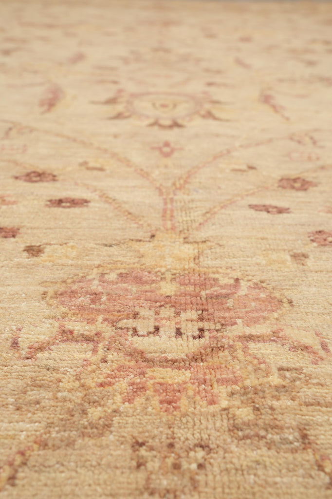 9 x 12 Quality Chobi Peshawar Rug Neutral Light Green Gold #F-4250