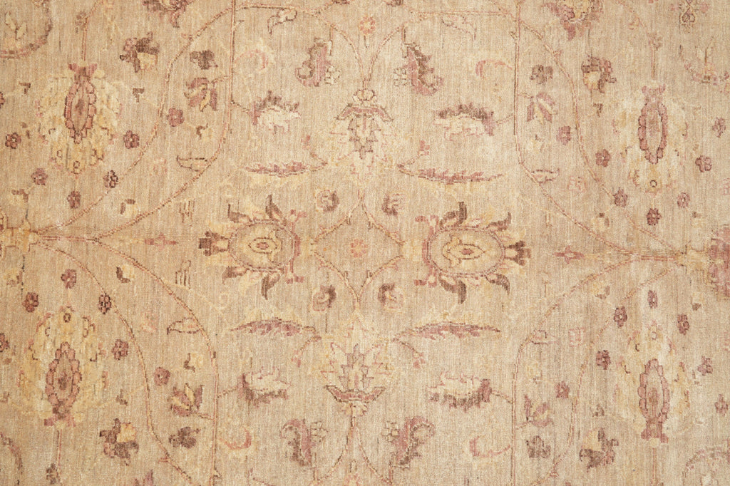 9 x 12 Quality Chobi Peshawar Rug Neutral Light Green Gold #F-4250