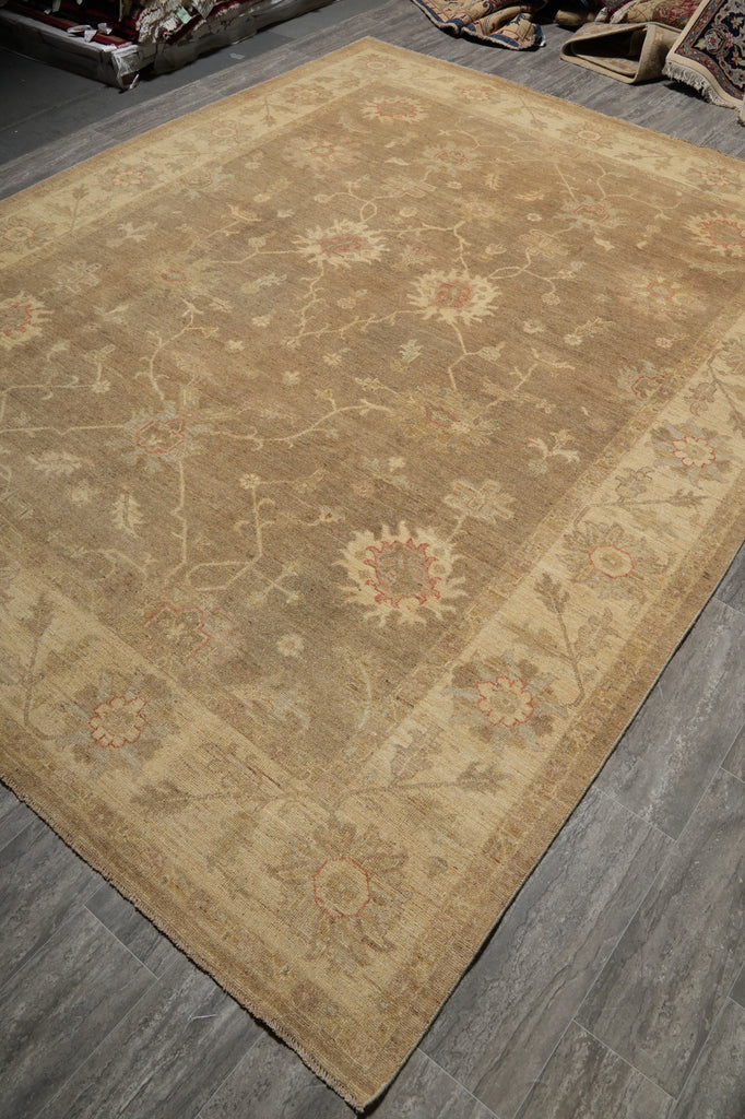 9 x 11.7  Zigler Chobi Peshawar Rug Natural Wool Warm Neutrals #PIX-20279