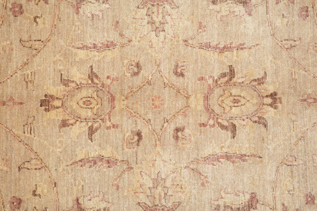 9 x 12 Quality Chobi Peshawar Rug Neutral Light Green Gold #F-4250