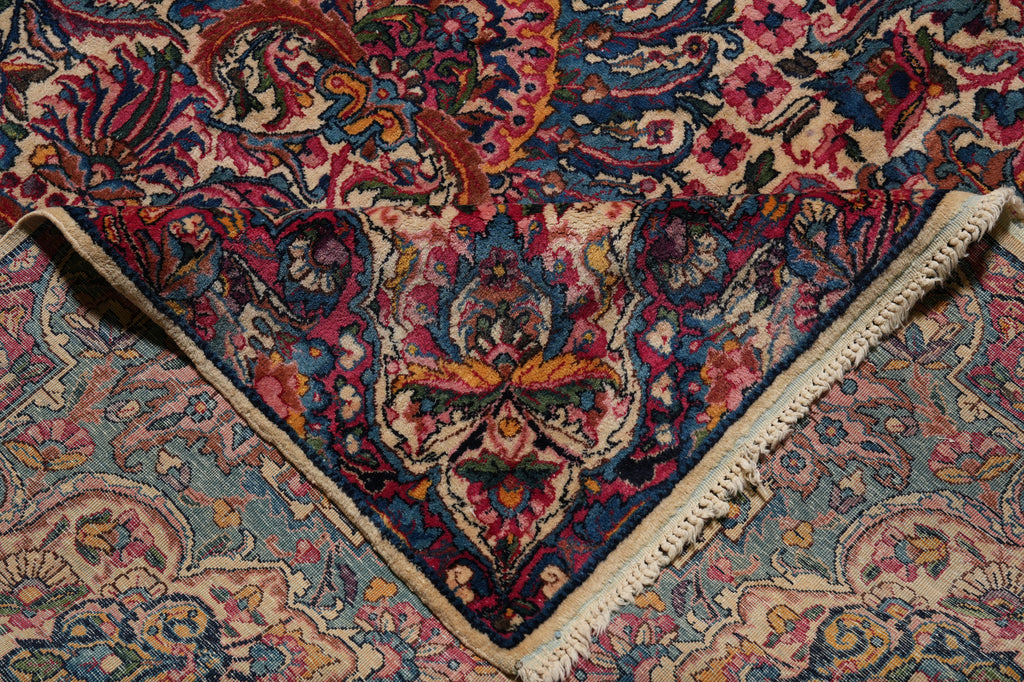 11 x 17.4 Antique Persian Lavar Kerman Rug Iran 1940's #PIX-373