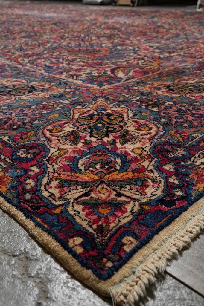 11 x 17.4 Antique Persian Lavar Kerman Rug Iran 1940's #PIX-373