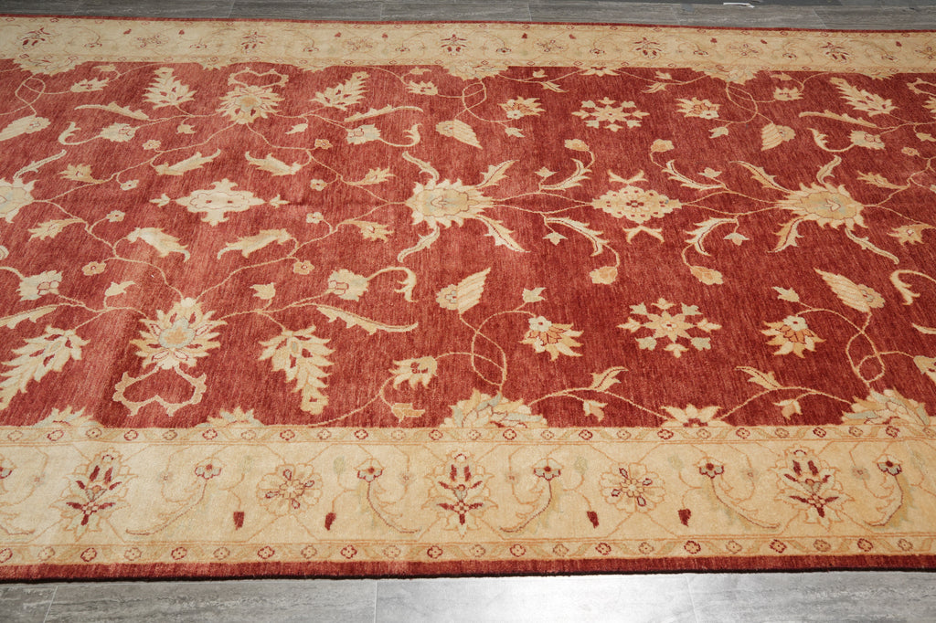 8 x 21.9 Red Chobi Peshawar Rug #PIX-6767