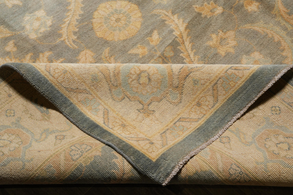 9 x 11.7 Sage green Chobi Peshawar Rug #F-4251