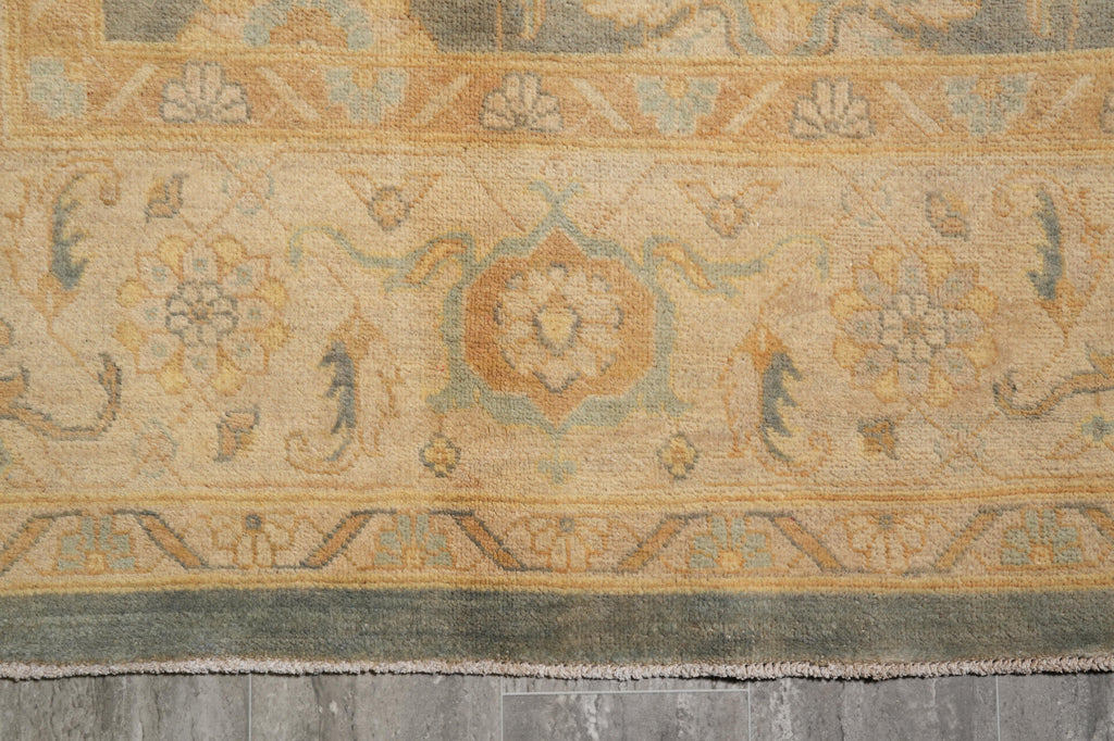 9 x 11.7 Sage green Chobi Peshawar Rug #F-4251