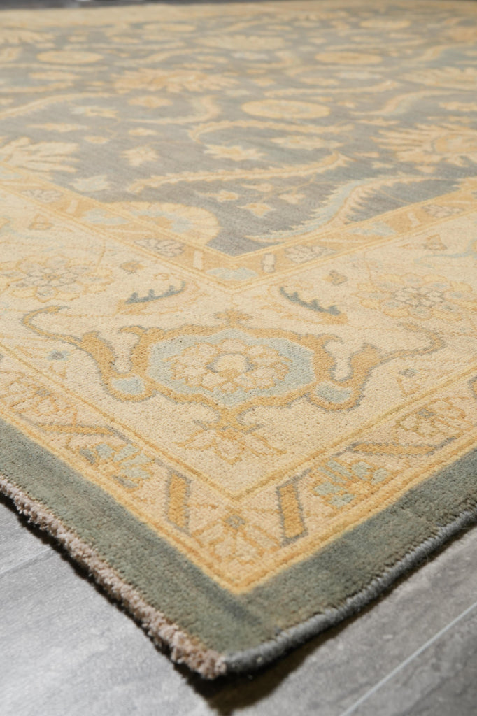 9 x 11.7 Sage green Chobi Peshawar Rug #F-4251