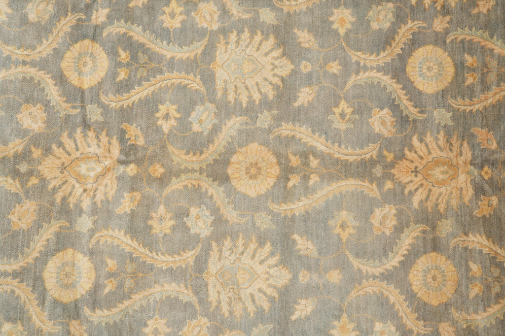 9 x 11.7 Sage green Chobi Peshawar Rug #F-4251