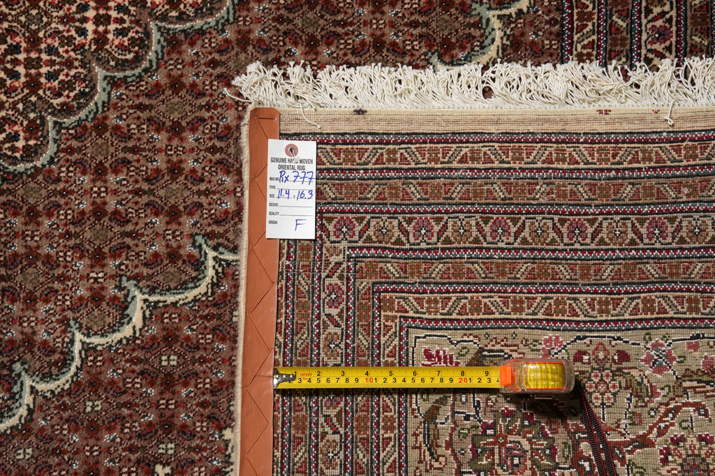 11.4 x 16.3 Authentic Persian Tabriz Mahi Rug Copper Color #PIX-777