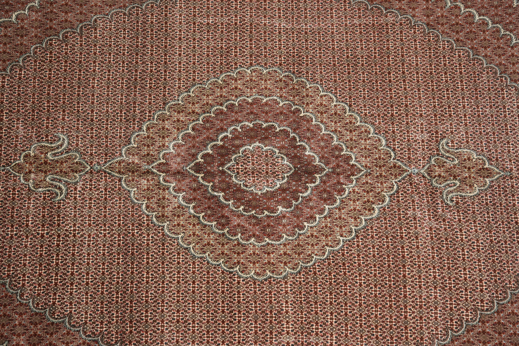 11.4 x 16.3 Authentic Persian Tabriz Mahi Rug Copper Color #PIX-777
