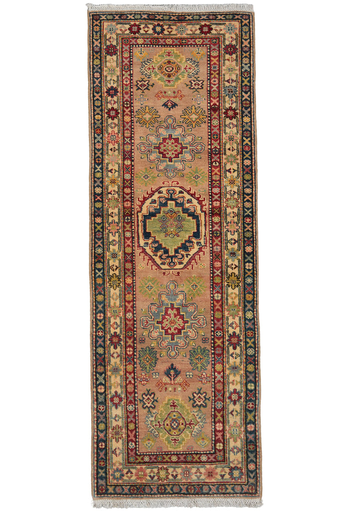 7.6 Short Runner Afghan Handmade Rug #F-3273