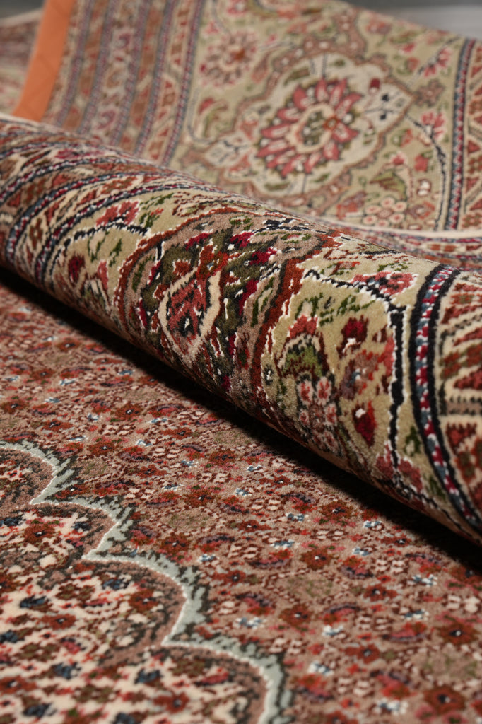 11.4 x 16.3 Authentic Persian Tabriz Mahi Rug Copper Color #PIX-777