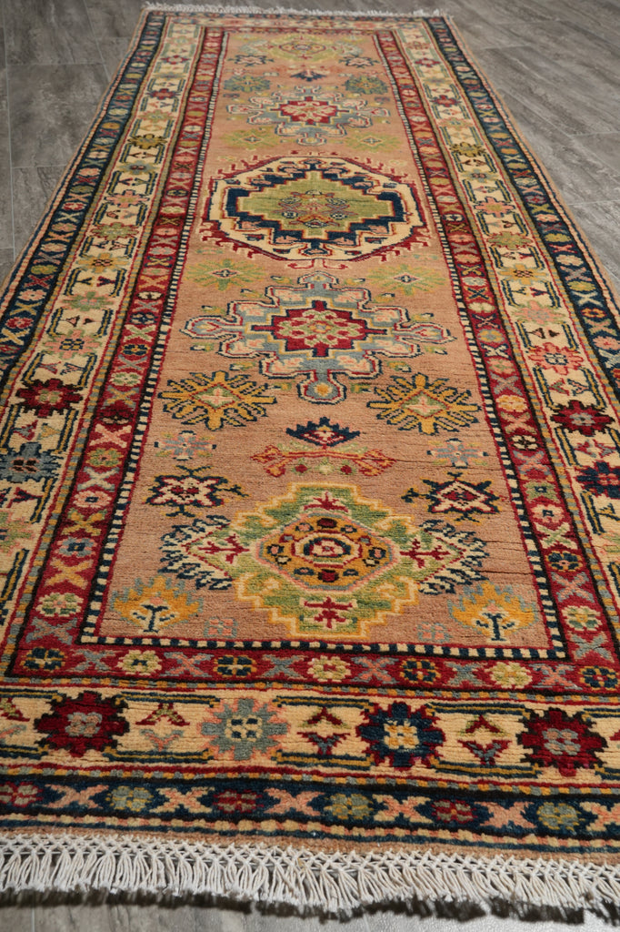 7.6 Short Runner Afghan Handmade Rug #F-3273
