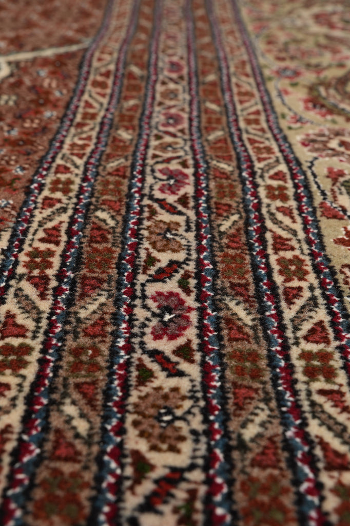 11.4 x 16.3 Authentic Persian Tabriz Mahi Rug Copper Color #PIX-777