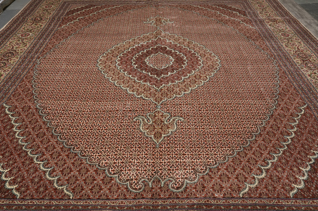 11.4 x 16.3 Authentic Persian Tabriz Mahi Rug Copper Color #PIX-777