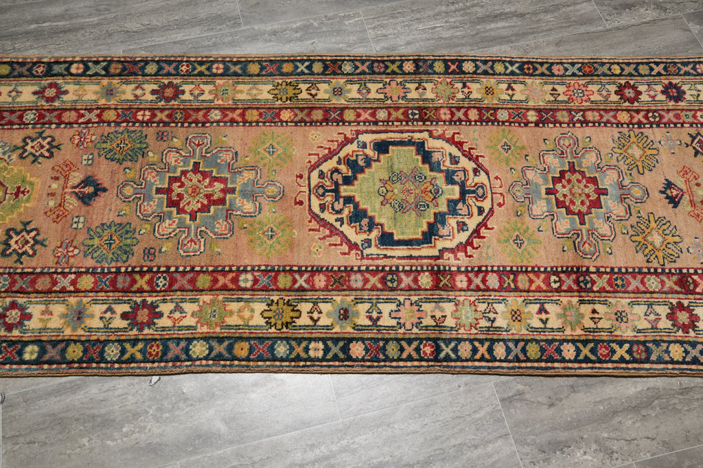 7.6 Short Runner Afghan Handmade Rug #F-3273
