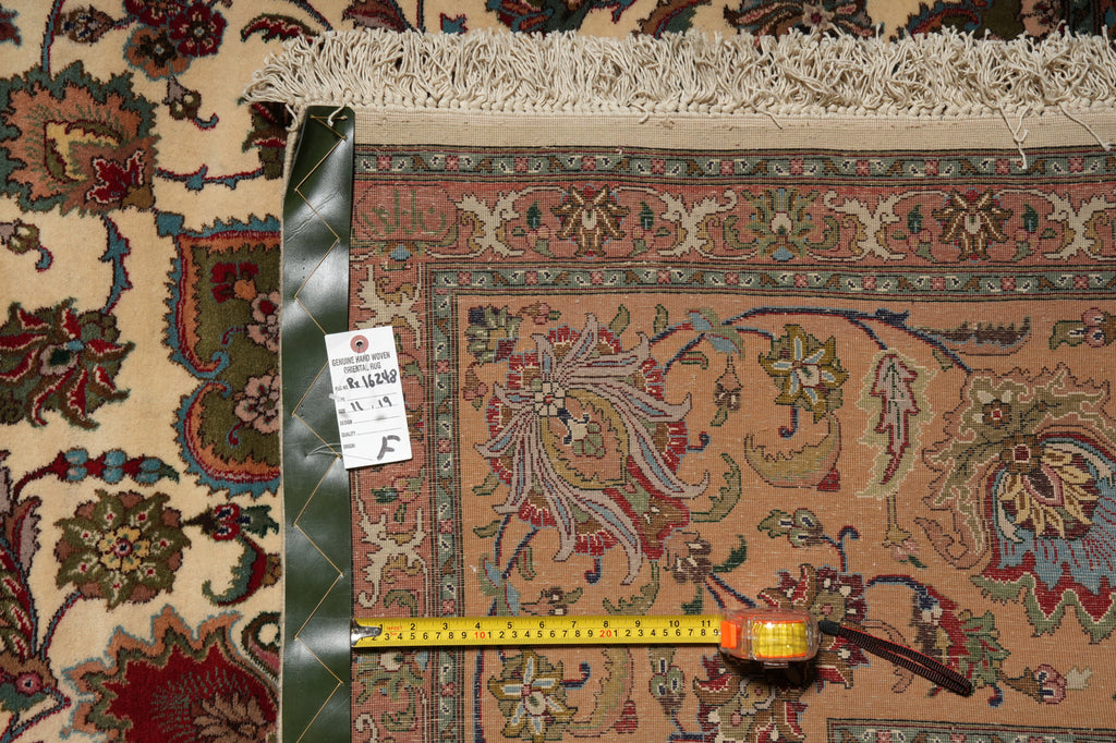 11 x 19 Authentic Fine Persian Tabriz Rug 400 KPSI Pre Revolution Large Quality #16248