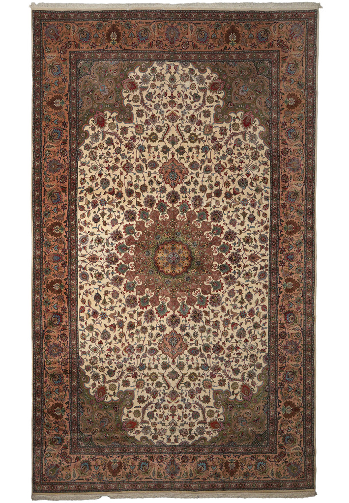 11 x 19 Authentic Fine Persian Tabriz Rug 400 KPSI Pre Revolution Large Quality #16248