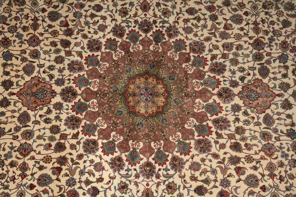 11 x 19 Authentic Fine Persian Tabriz Rug 400 KPSI Pre Revolution Large Quality #16248