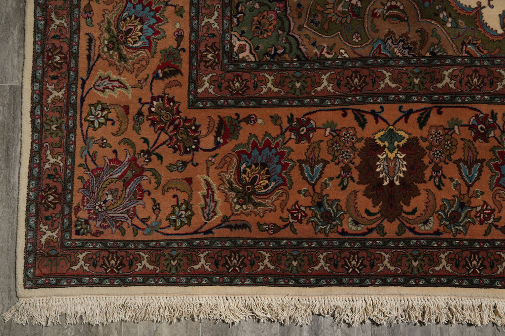 11 x 19 Authentic Fine Persian Tabriz Rug 400 KPSI Pre Revolution Large Quality #16248