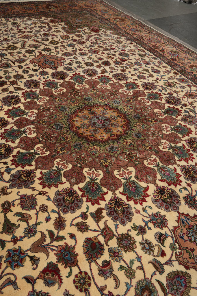 11 x 19 Authentic Fine Persian Tabriz Rug 400 KPSI Pre Revolution Large Quality #16248