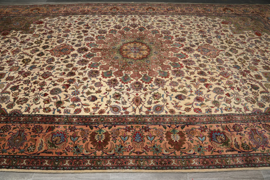 11 x 19 Authentic Fine Persian Tabriz Rug 400 KPSI Pre Revolution Large Quality #16248