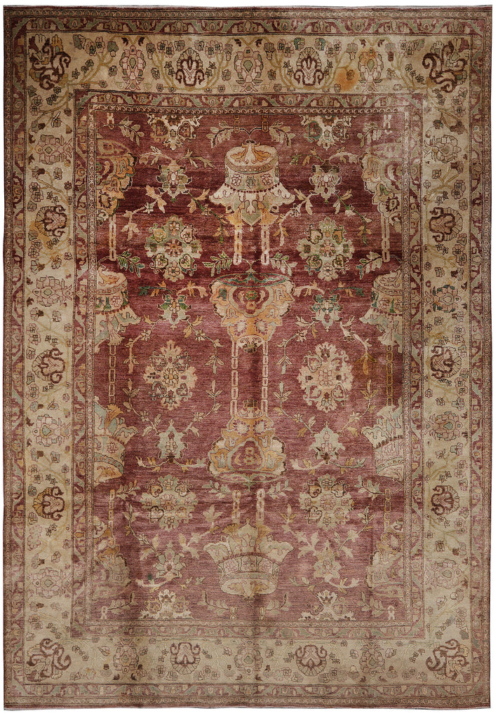 9.5 x 12.8 Quality Oushak Rug Fine Ghazni Wool Rust Crown #F-4253
