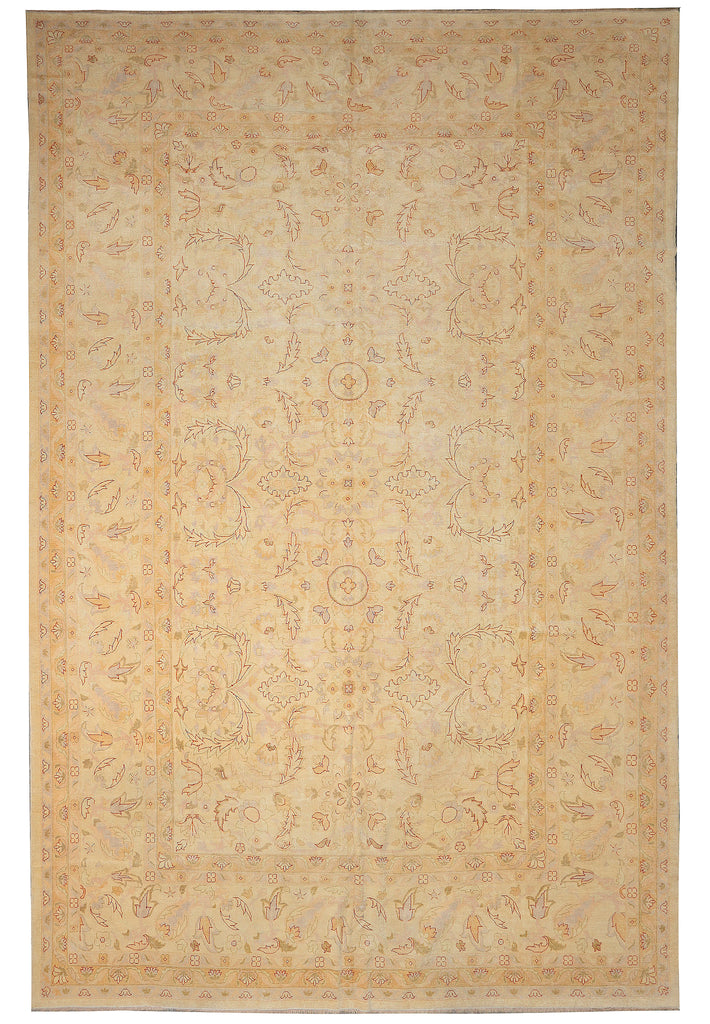 12 x 17.9 Beige Gold Chobi Peshawar Rug Sale