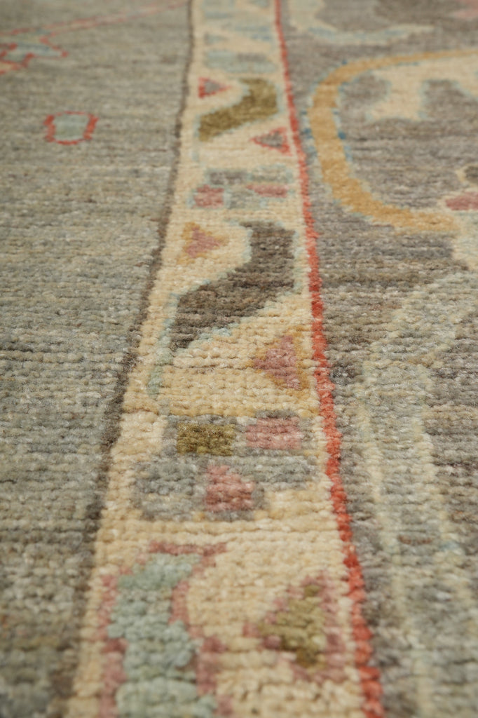 10 x 13.6 Beautiful Quality Natural Wool Oushak Rug Neutrals Light Green #PK-282