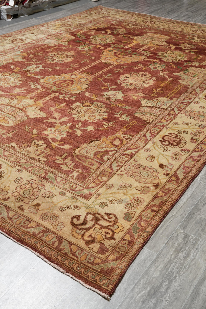 9.5 x 12.8 Quality Oushak Rug Fine Ghazni Wool Rust Crown #F-4253