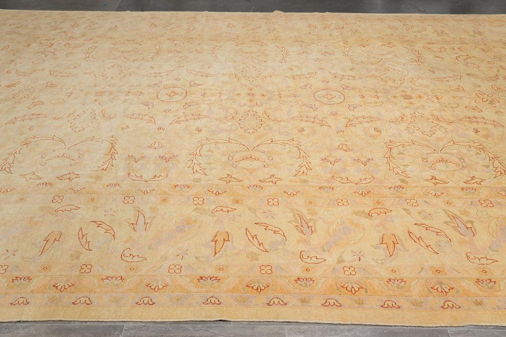 12 x 17.9 Beige Gold Chobi Peshawar Rug Sale
