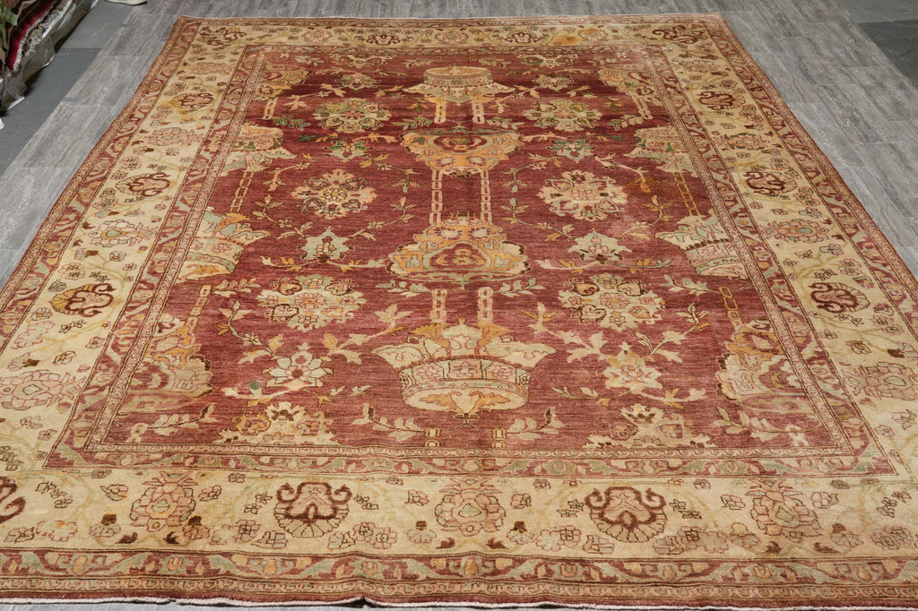 9.5 x 12.8 Quality Oushak Rug Fine Ghazni Wool Rust Crown #F-4253