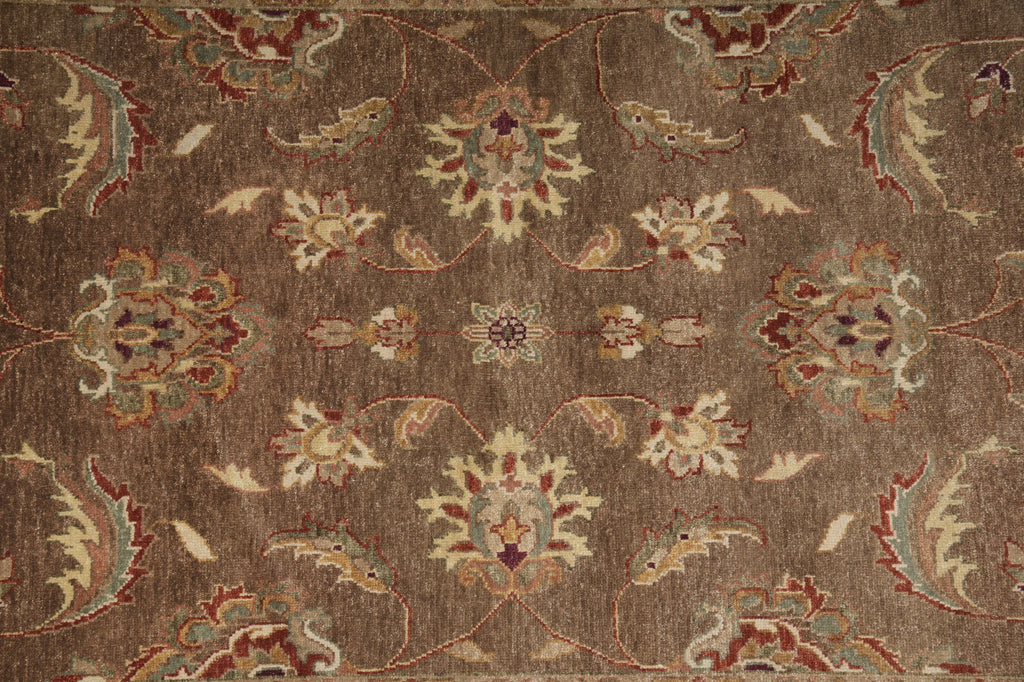 6 x 9  New Hand-Knotted India Wool Rug Brown Rust #B-73646