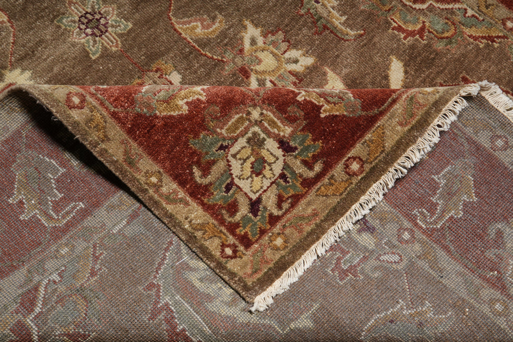 6 x 9  New Hand-Knotted India Wool Rug Brown Rust #B-73646