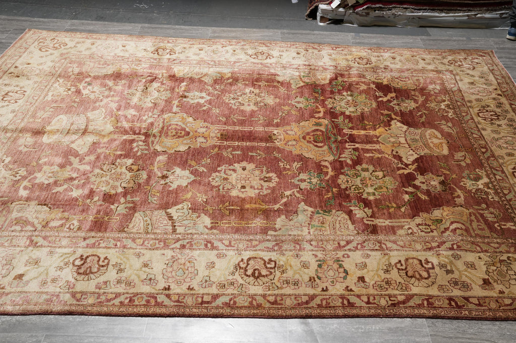 9.5 x 12.8 Quality Oushak Rug Fine Ghazni Wool Rust Crown #F-4253