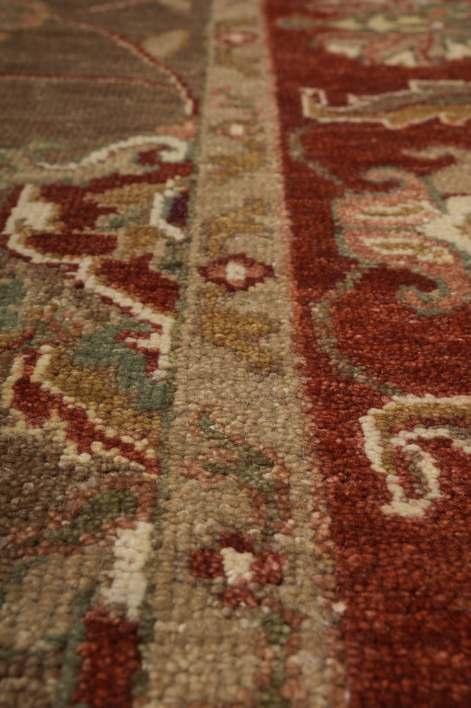6 x 9  New Hand-Knotted India Wool Rug Brown Rust #B-73646