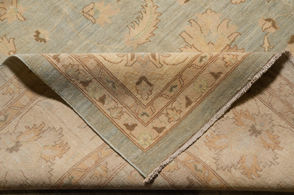 12 x 17.9 Light Blue Chobi Peshawar Quality Rug #B-77491