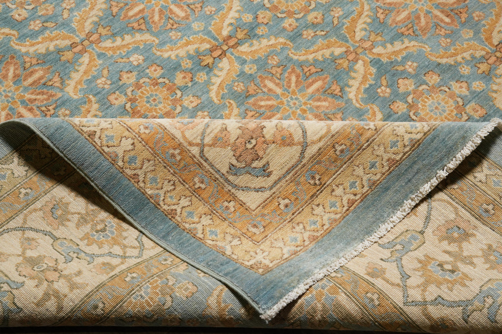 9.1 x 11.6 Aqua Blue Zigler Chobi Handmade Peshawar Carpet #F-4254